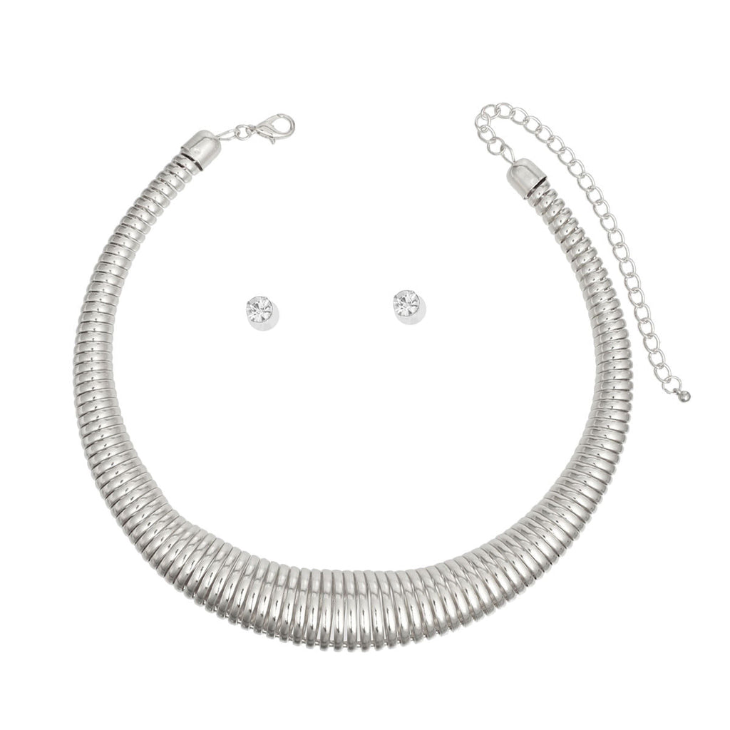 Silver Spring Coil Choker Necklace for Women Stylish Fashion Jewelry