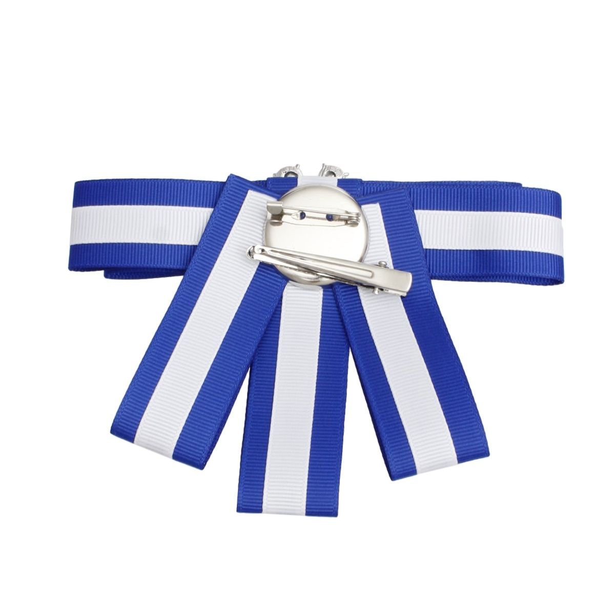 Bow Tie Style Brooch Blue White Sorority Fashion Accessory