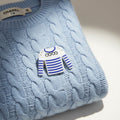 Brooch Hair Clip White and Blue Stripe Shirt Pin Stylish Accessory