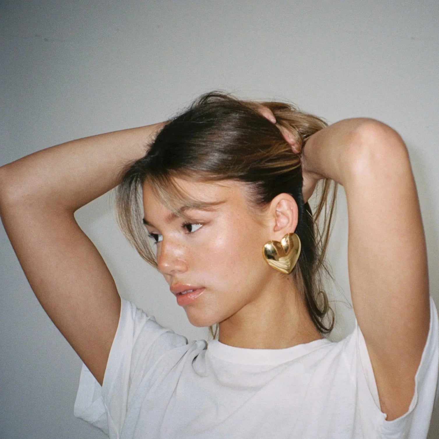 Gold Heart Earrings