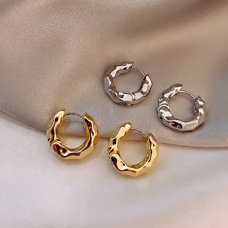 Hammered Halo Hoop Earrings