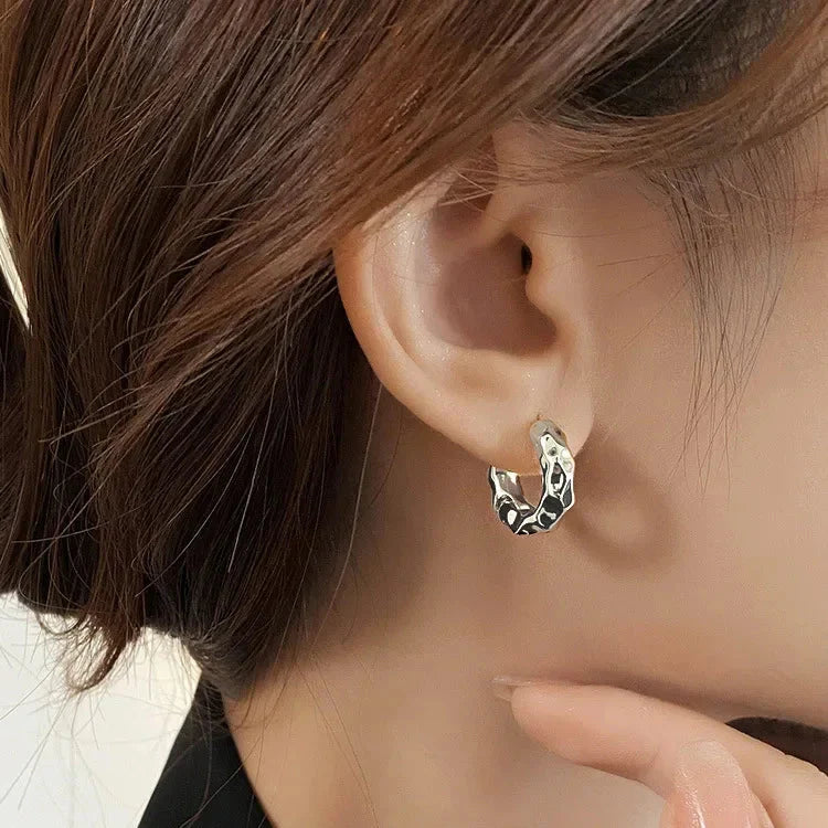 Hammered Halo Hoop Earrings