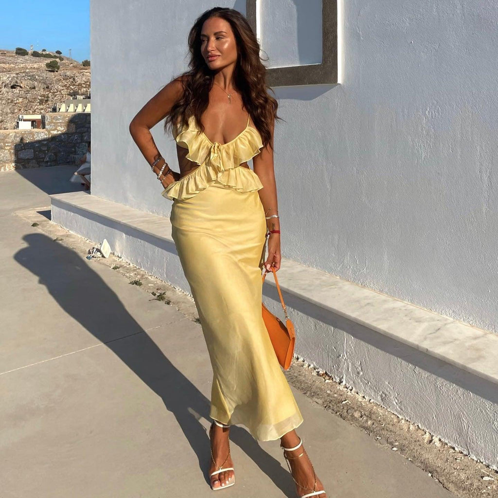 Happy Holidays Ruffle Two-Piece Dress