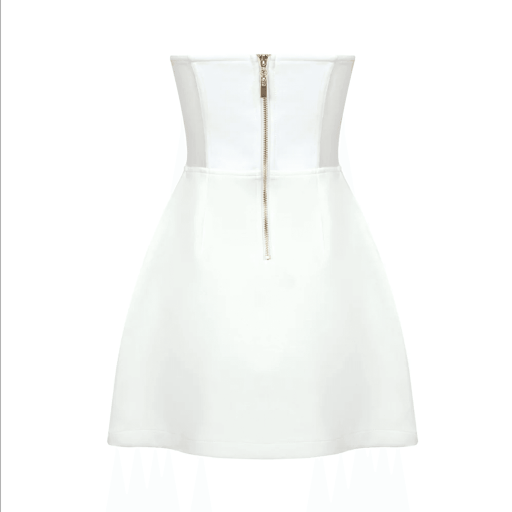 Heartthrob White Diamond Bustier Mini Dress