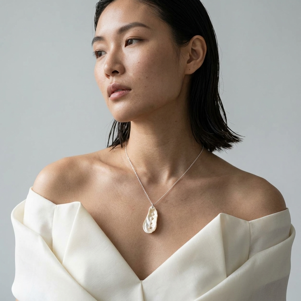 Oyster Shell Necklace ~ Madeline