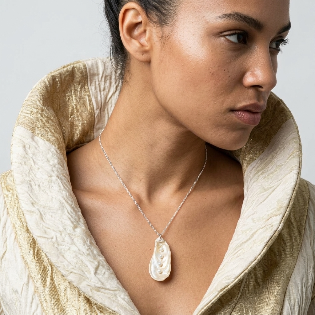 Oyster Shell Necklace ~ Madeline