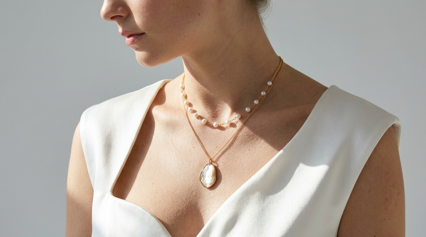 Layered Shell Pendant Necklace ~ Talum