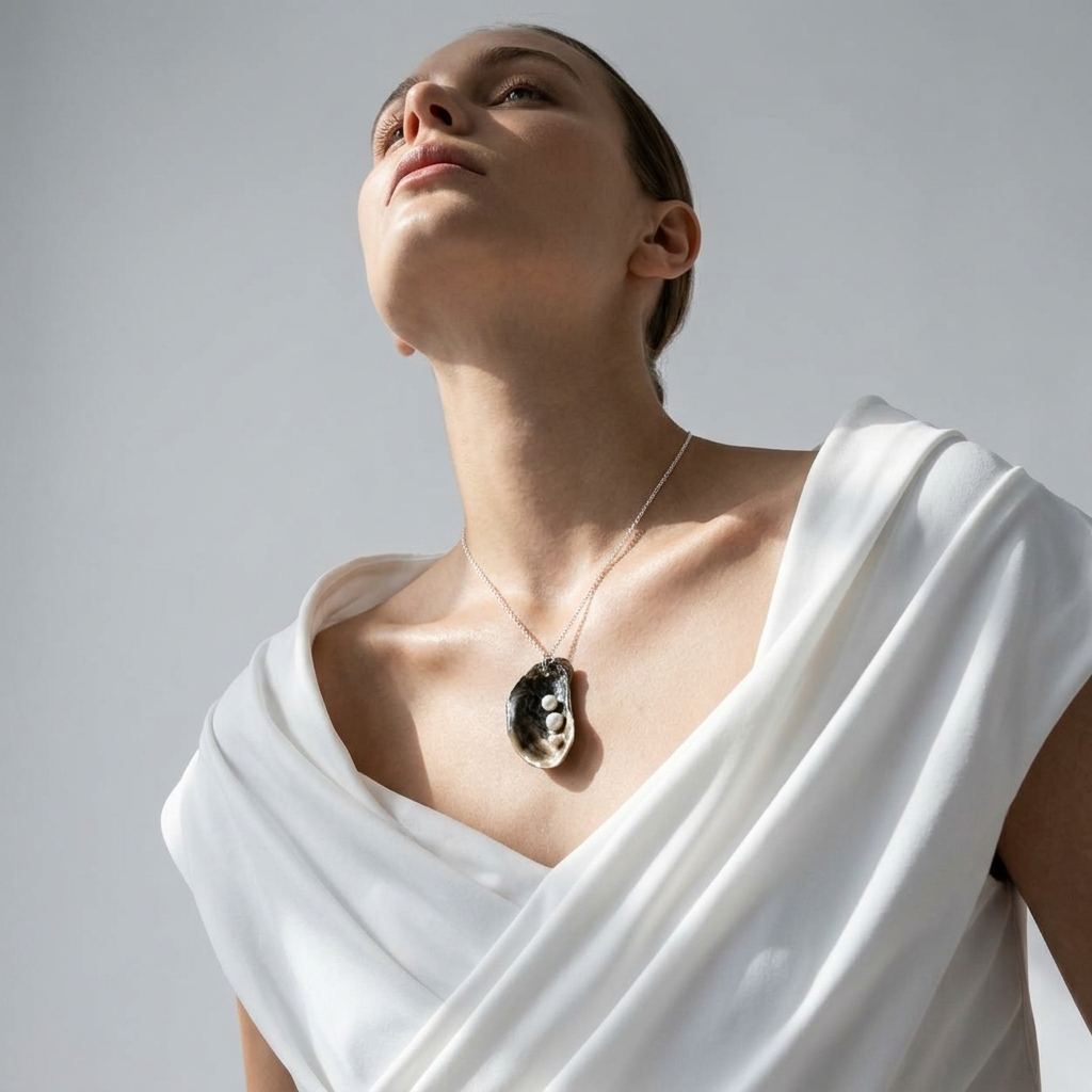 Oyster Pendant Necklace ~ Collins