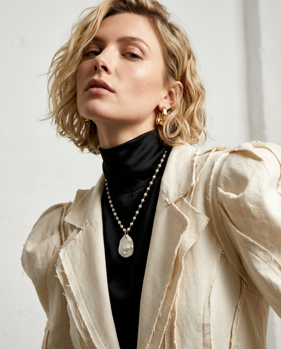 Oyster Shell Pendant Necklace ~ Domenica