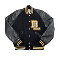 Howe's Men's Vintage Black and Gold Varsity Jacket - Size 40 (Medium)