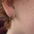 Cute Ghost Stud Earrings with Sparkling Cubic Zirconia - Perfect Halloween Gifts for Her