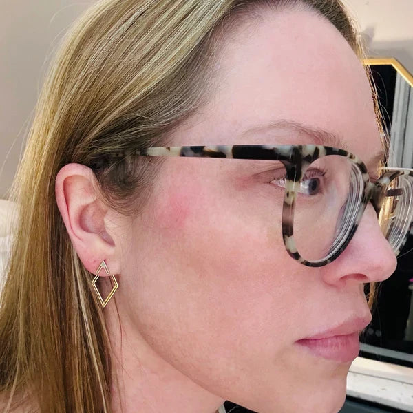Elysian Rhombus Ear Jacket Earrings | Dazzling Geometric Design for Effortless Elegance