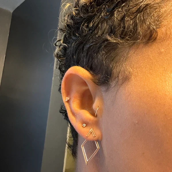 Elysian Rhombus Ear Jacket Earrings | Dazzling Geometric Design for Effortless Elegance