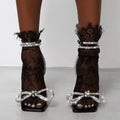 Icon Black Bowknot Pyramid Heels