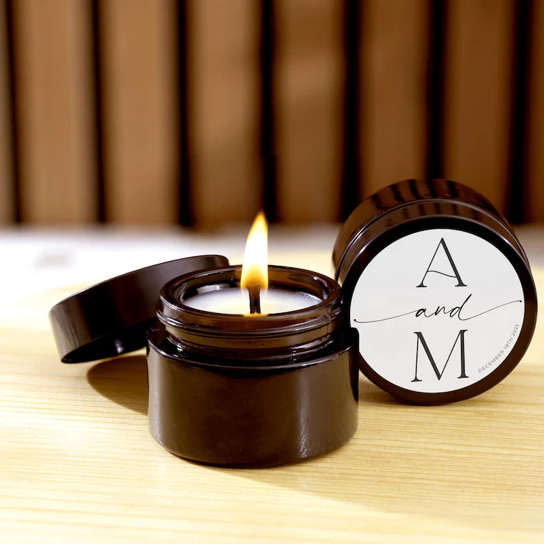 Personalized Wedding Favor Candles, Mini Candles, Bridal Shower Tea Candle Favors