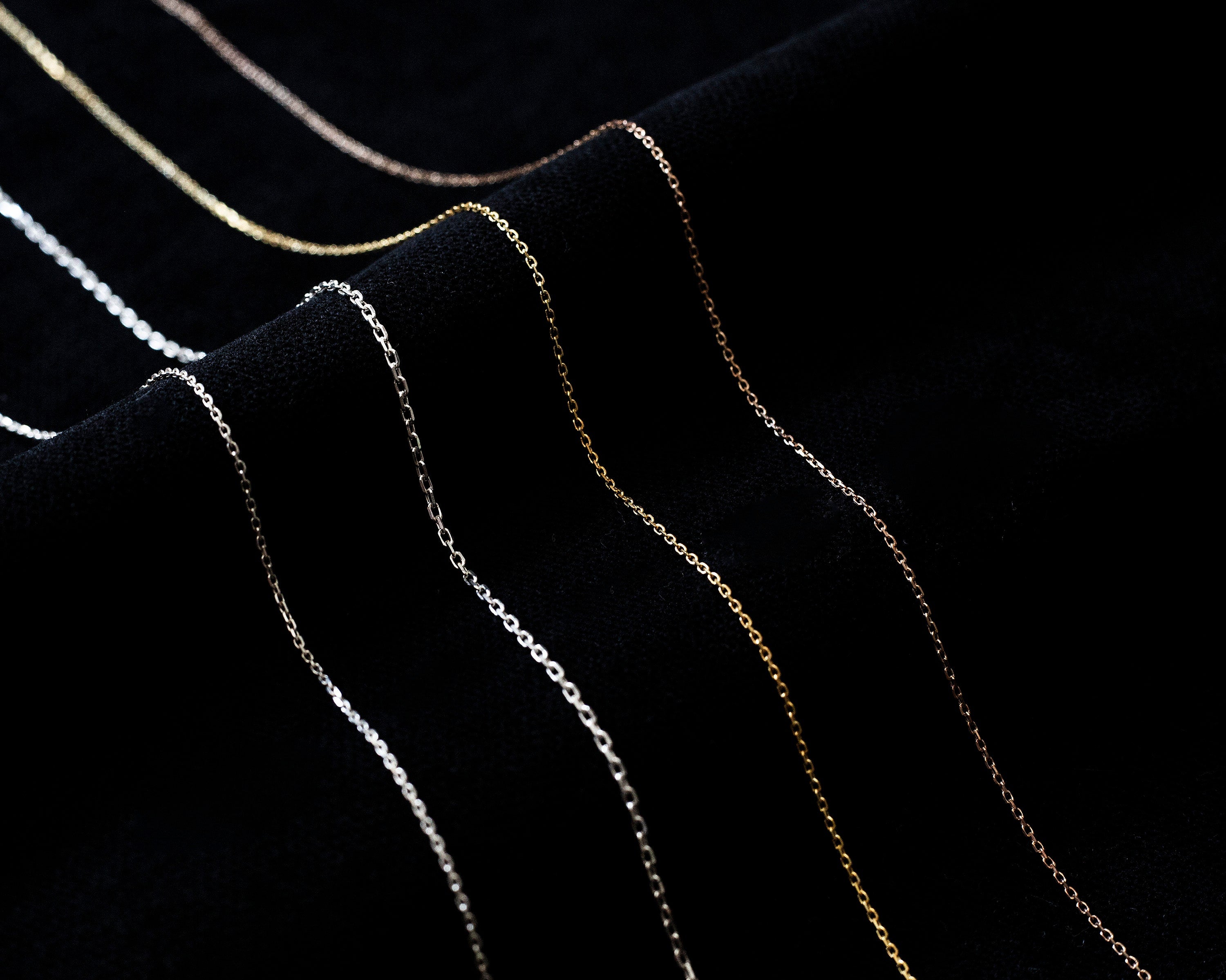 Shimmering Sterling Silver & Rose Gold Chain - Dainty, Versatile, Customizable Lengths for Everyday Elegance