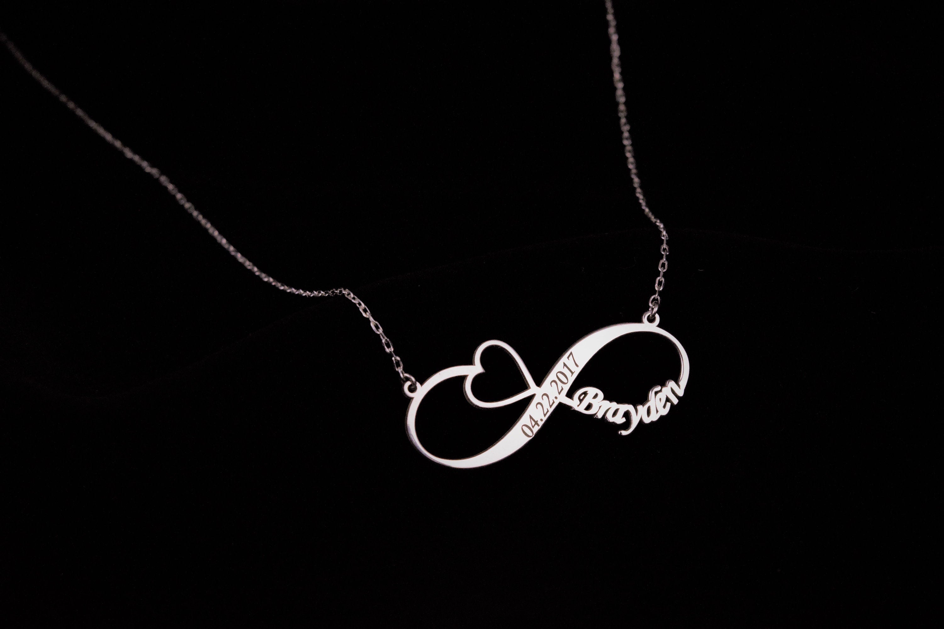 Handmade Infinity Name Necklace with Heart | Personalized Love Jewelry