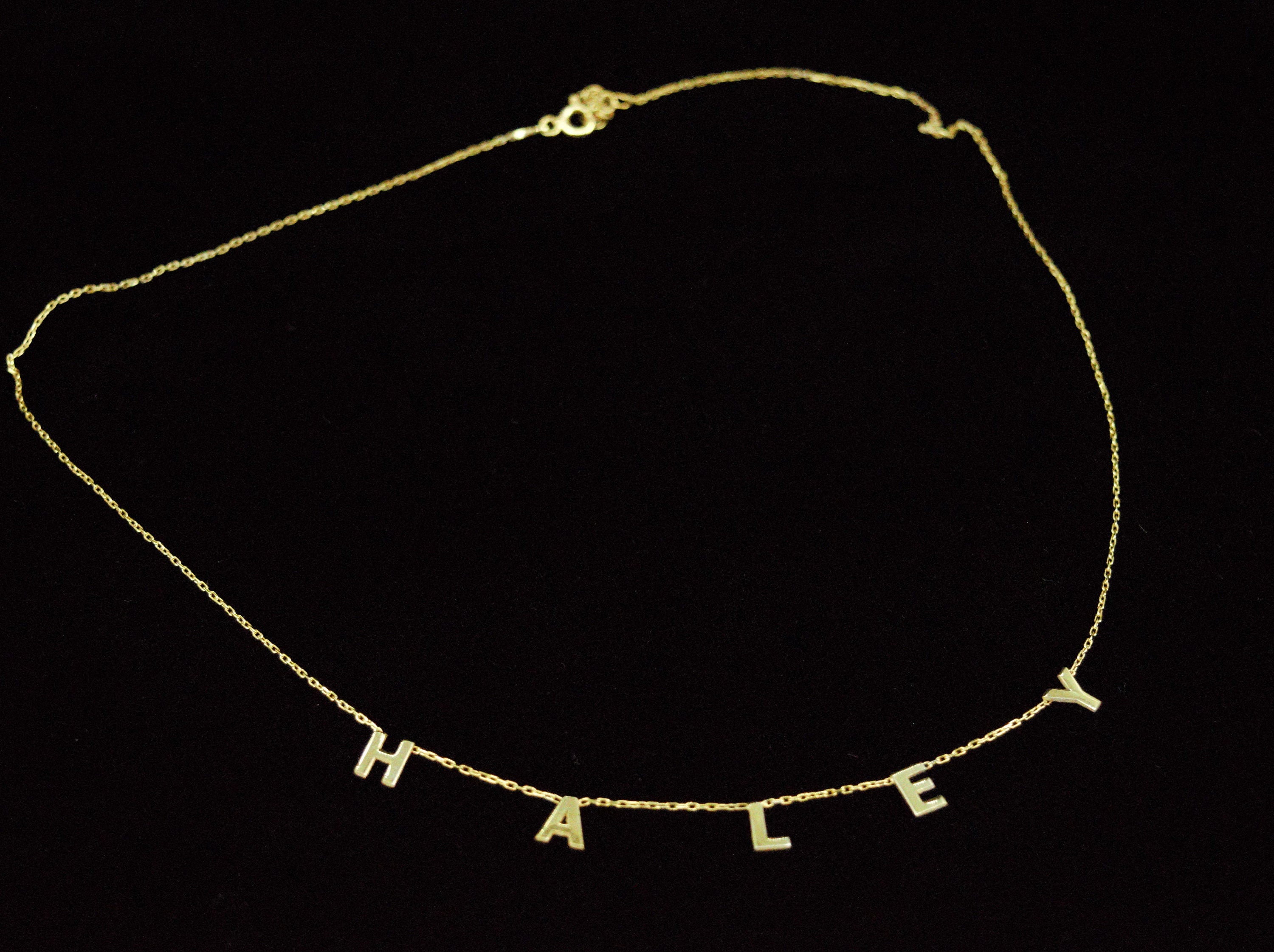 Personalized Initial Name Necklace | Customizable Spaced Letter Jewelry by SilverGoldandRose