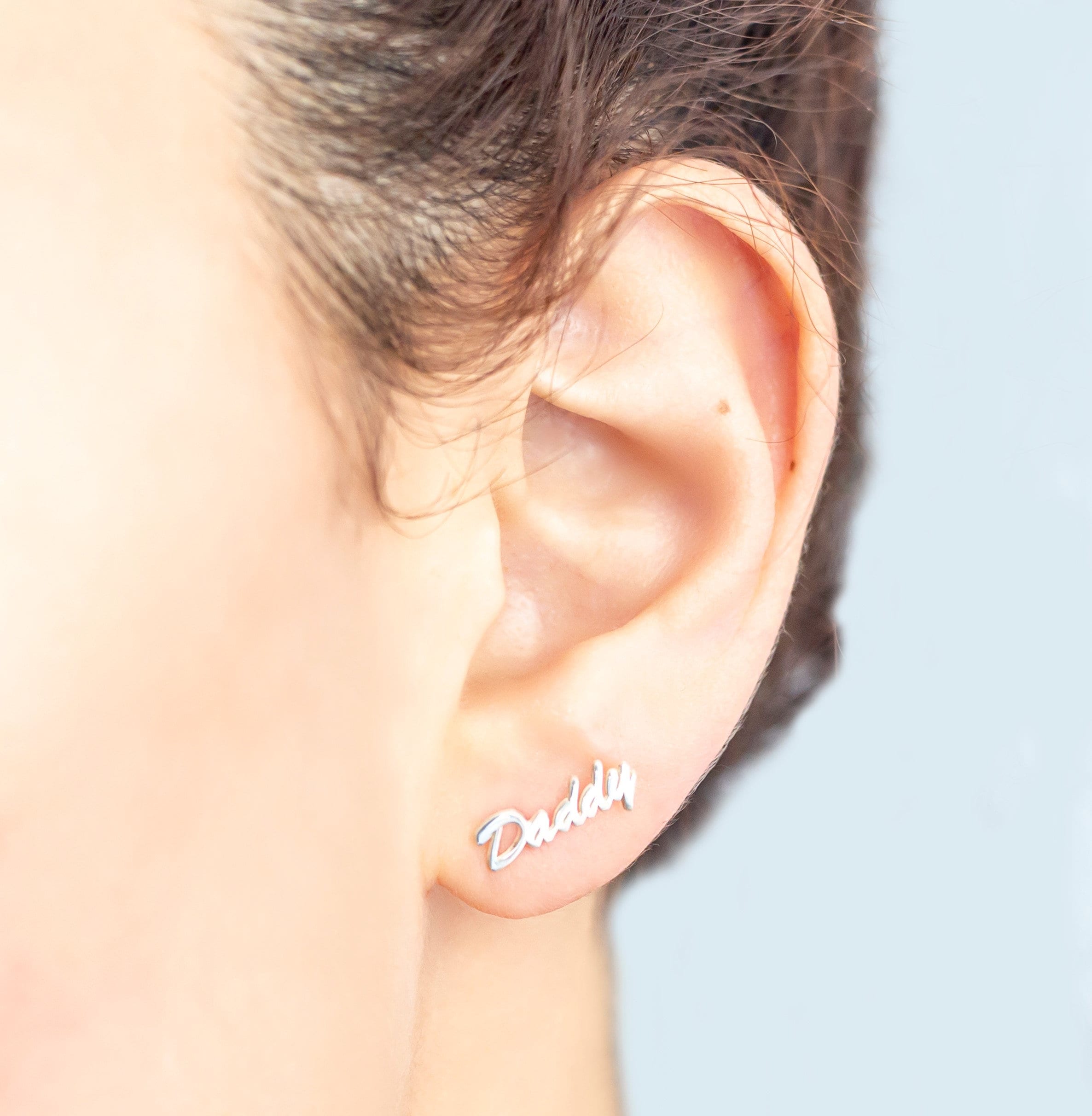 Personalized Silver Name Stud Earrings