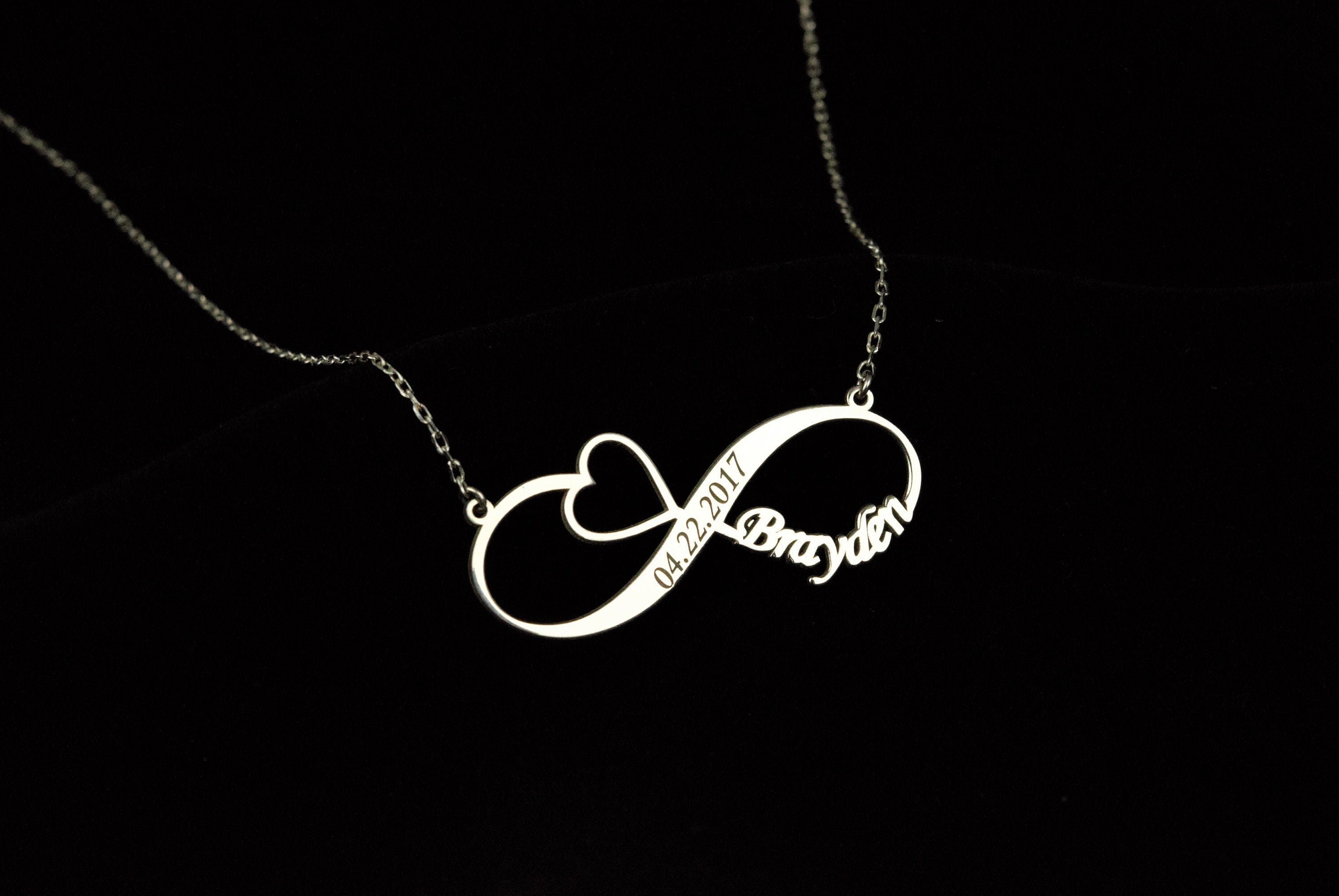 Handmade Infinity Name Necklace with Heart | Personalized Love Jewelry