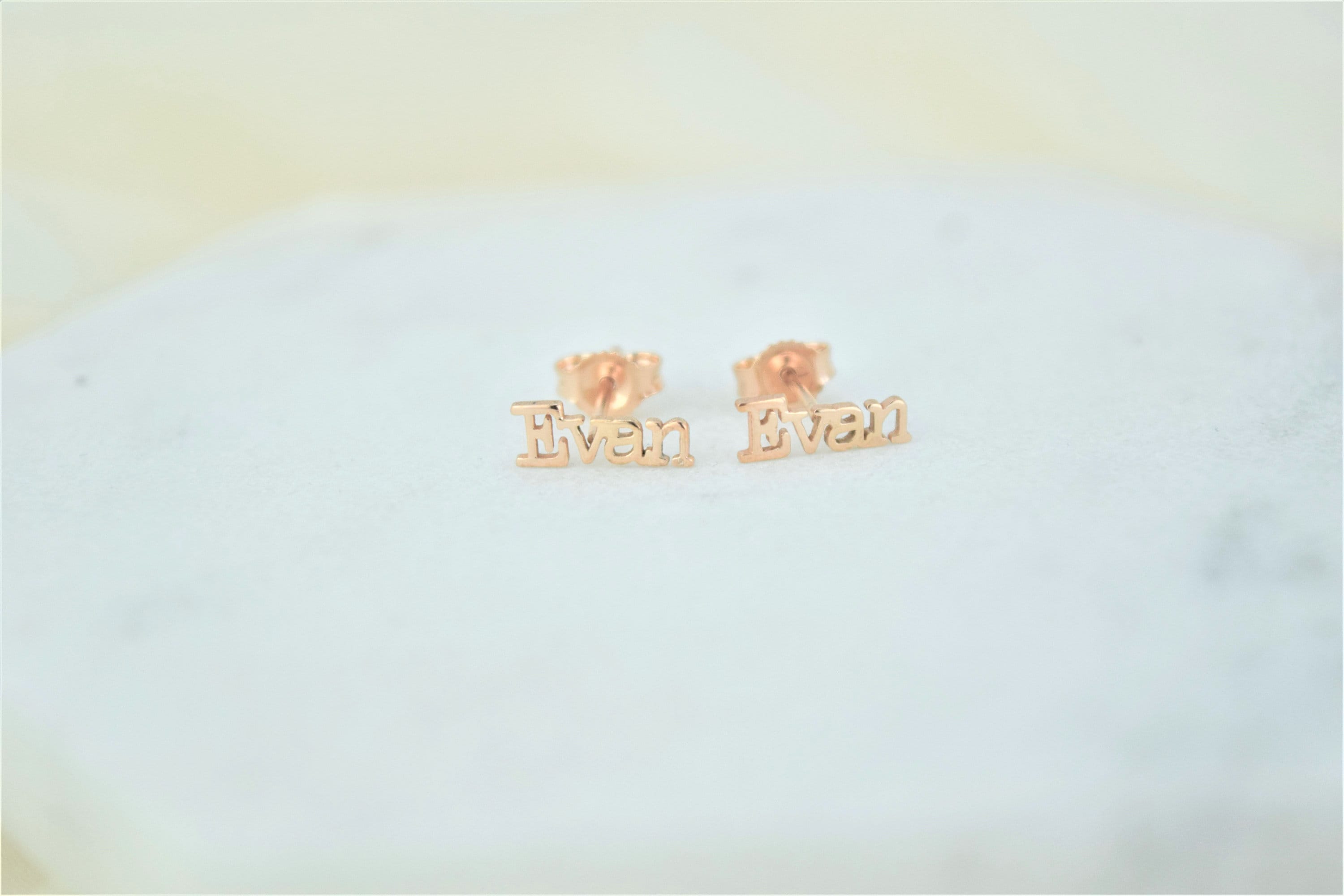 Personalized 18K Gold Filled Name Stud Earrings | Custom Name Jewelry for Everyday Wear