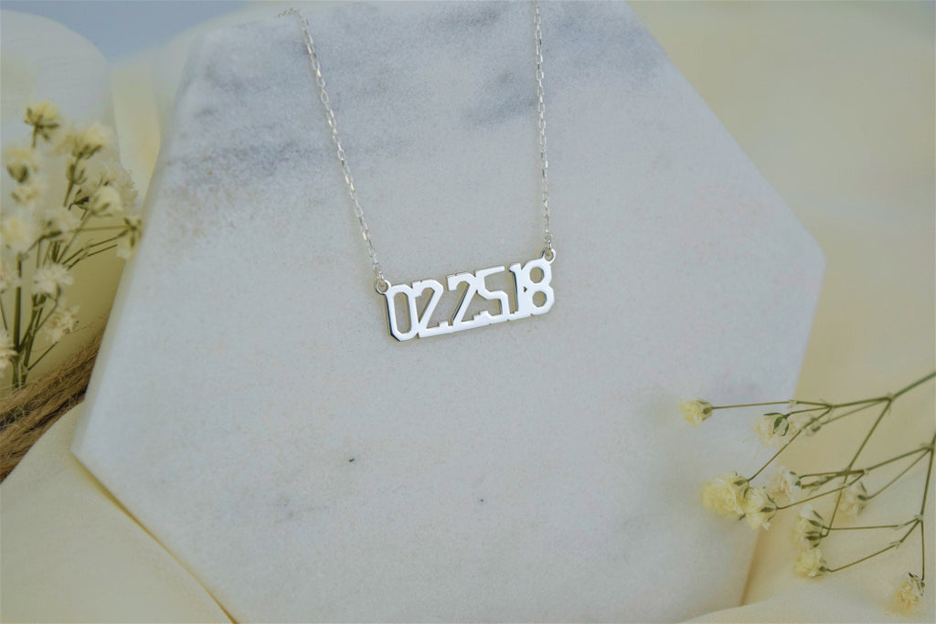 Gold Number Necklace - Personalized Sports Jewelry for Her - Unique Year Pendant