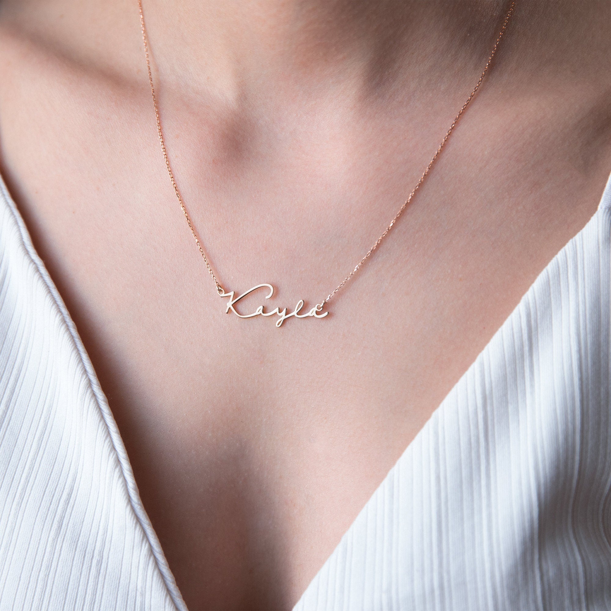 Dainty Signature Name Necklace | Custom Sterling Silver & Gold Jewelry for a Personal Touch