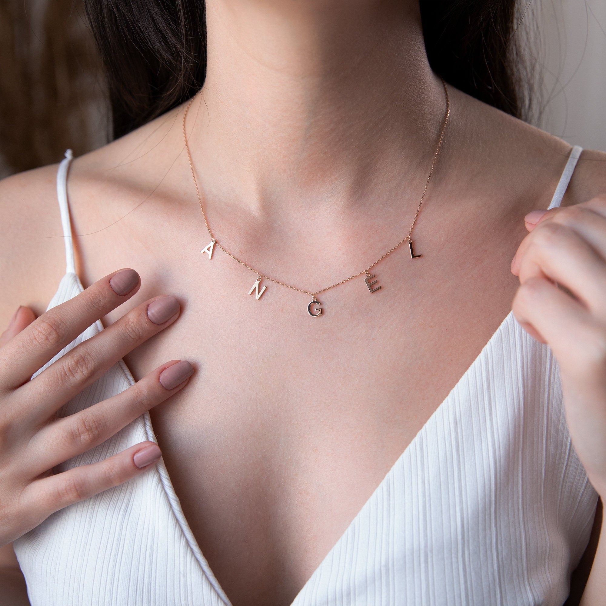 Personalized Dangle Letters Necklace