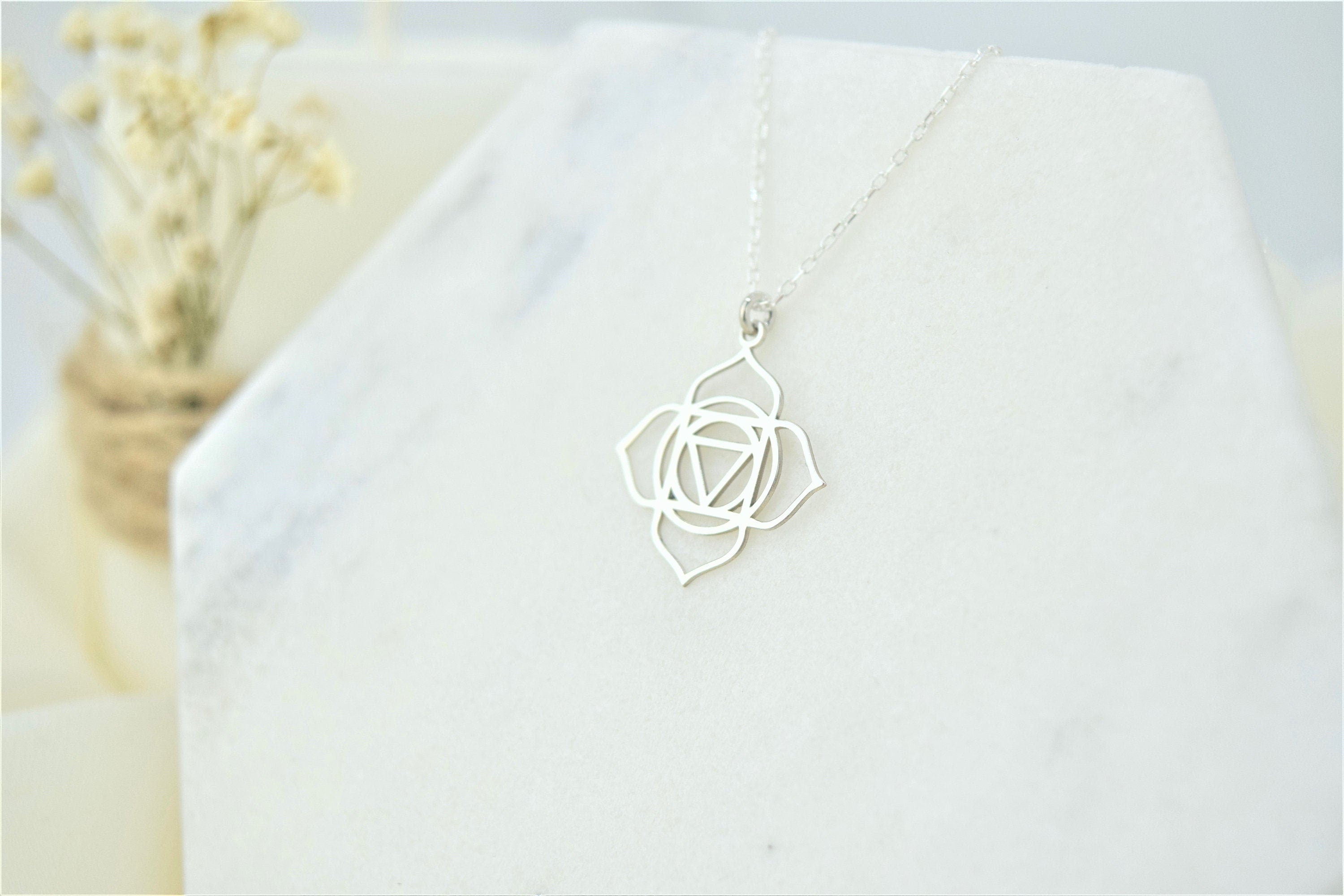 Chakra Bliss Root Chakra Necklace - Handmade Muladhara Symbol Jewelry for Yoga Lovers