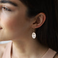 Dainty Dangle Birth Flower Earrings | 14K Rose Gold Floral Charms | Personalized Handmade Jewelry
