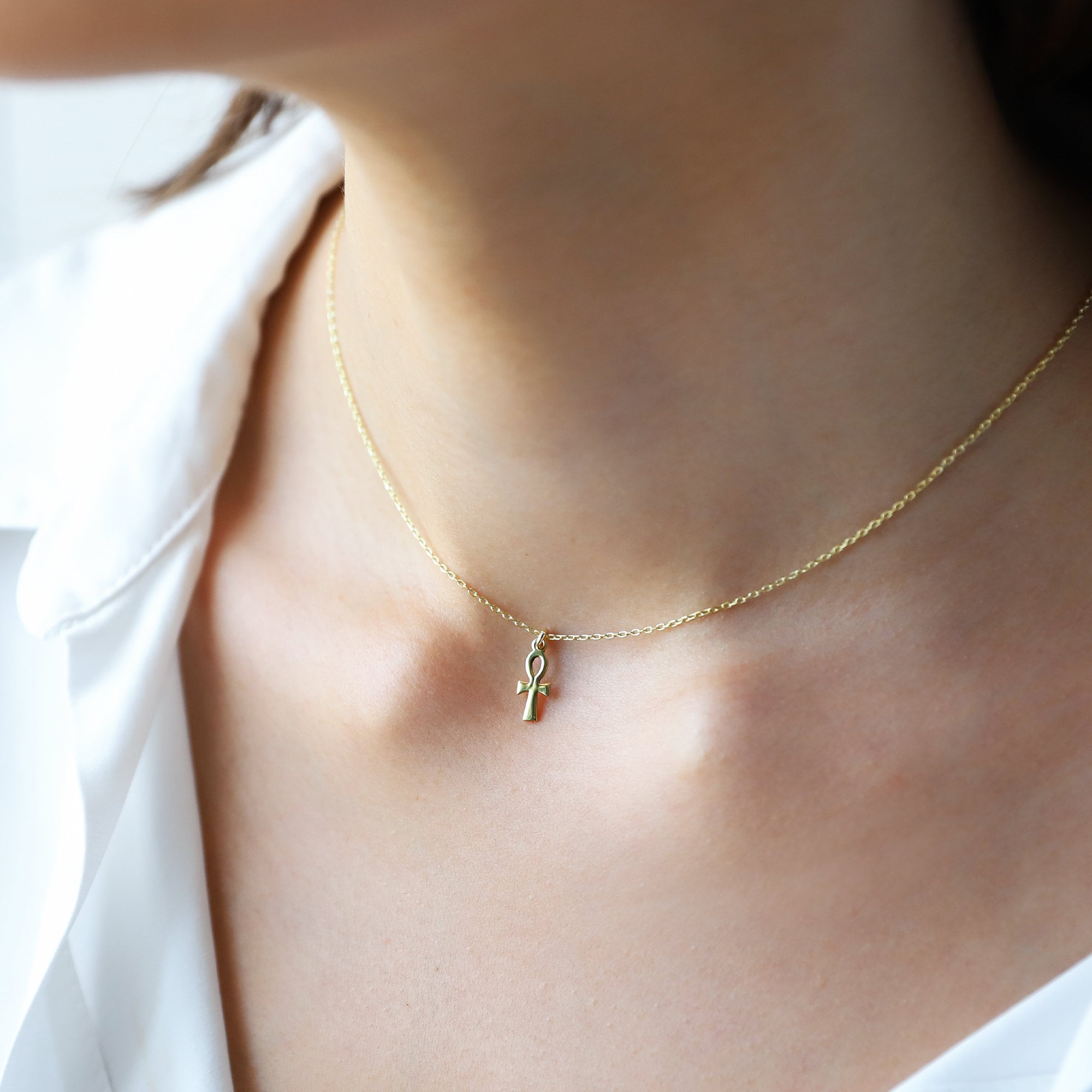 Elysian Jewelry Ankh Necklace - Sterling Silver Ancient Symbol Pendant
