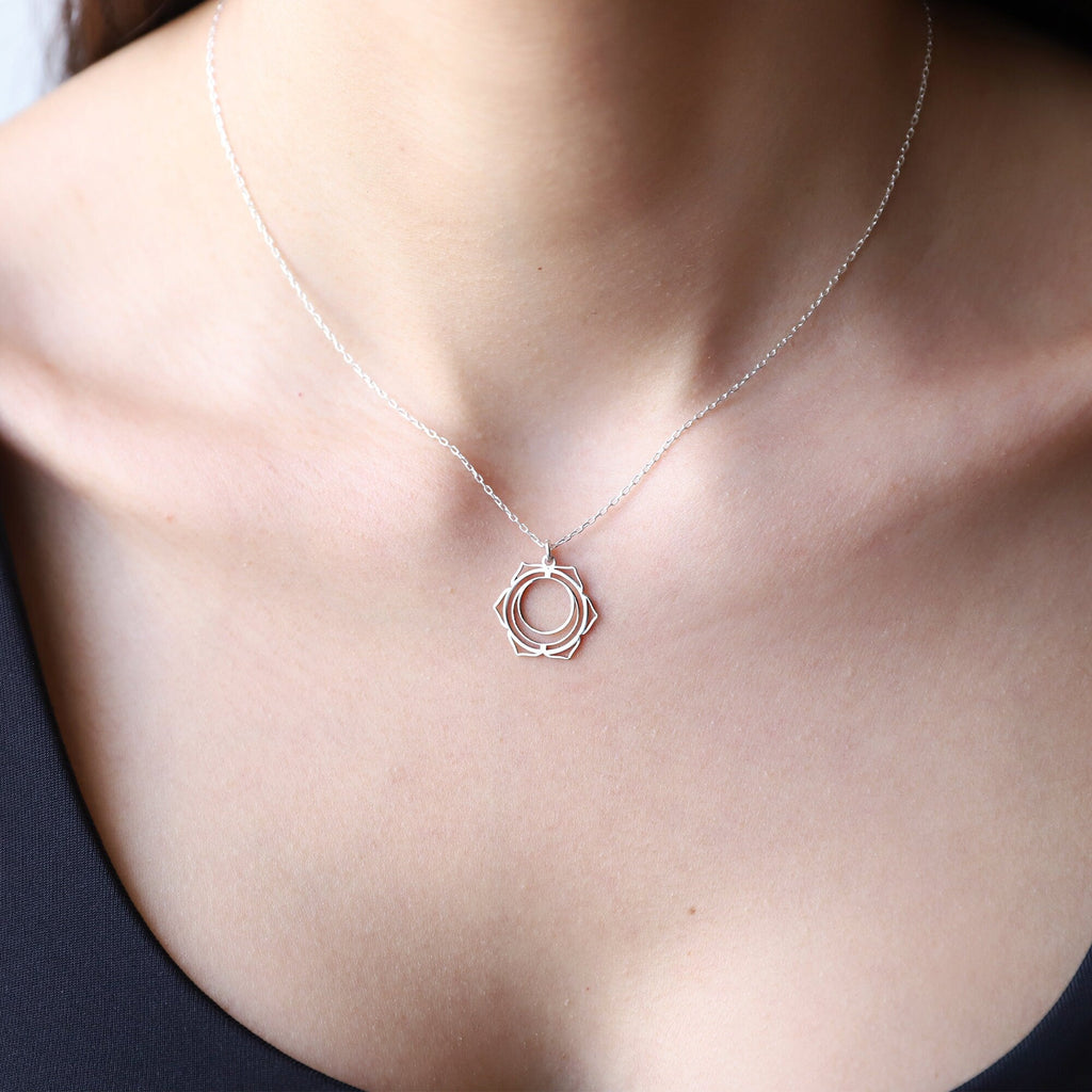 Sacral Chakra Necklace - Handmade Svadhisthana Yoga Symbol Jewelry for Spiritual Energy & Balance