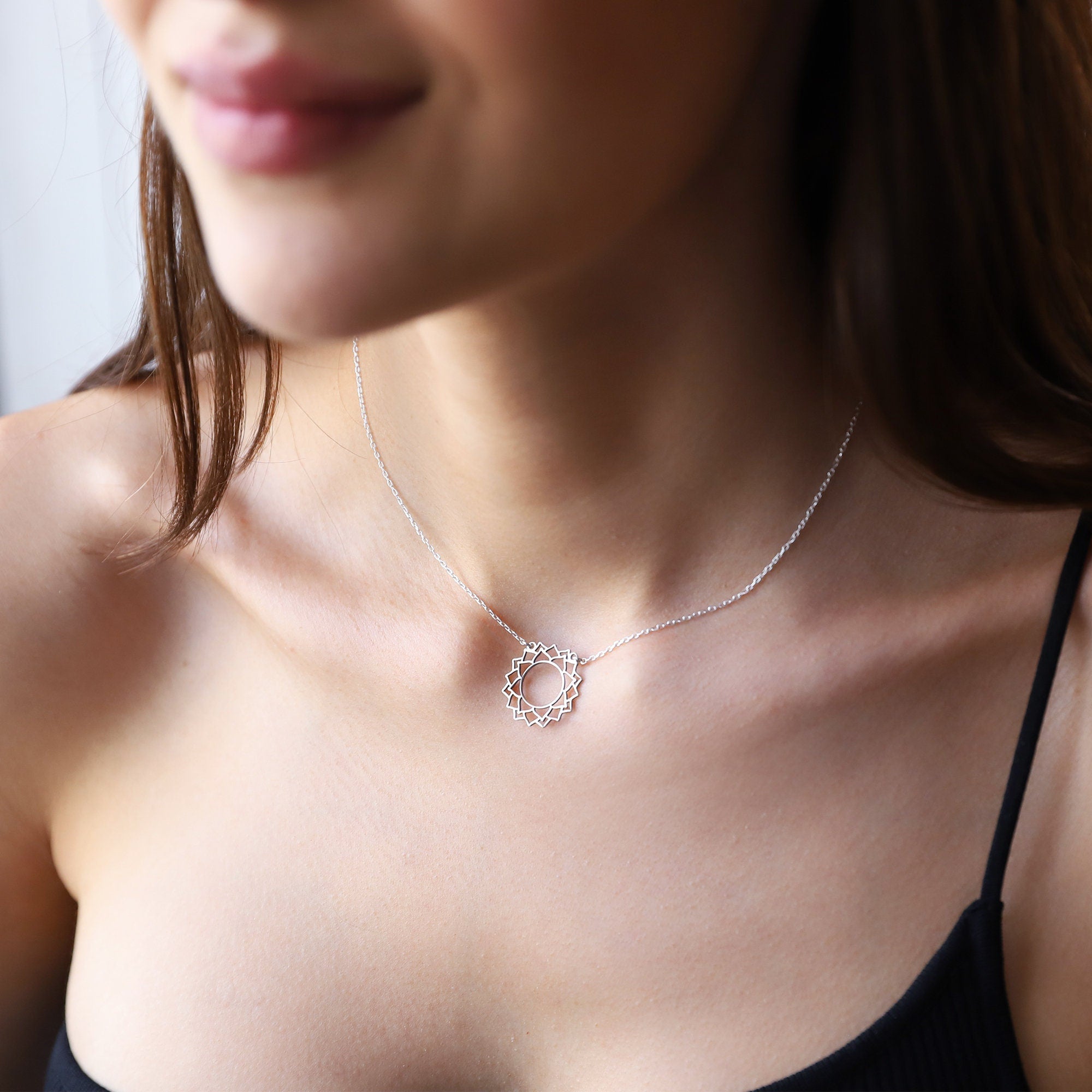 Crown Chakra Necklace | Handmade Sahasrara Yoga Jewelry | Spiritual Geometric Symbol