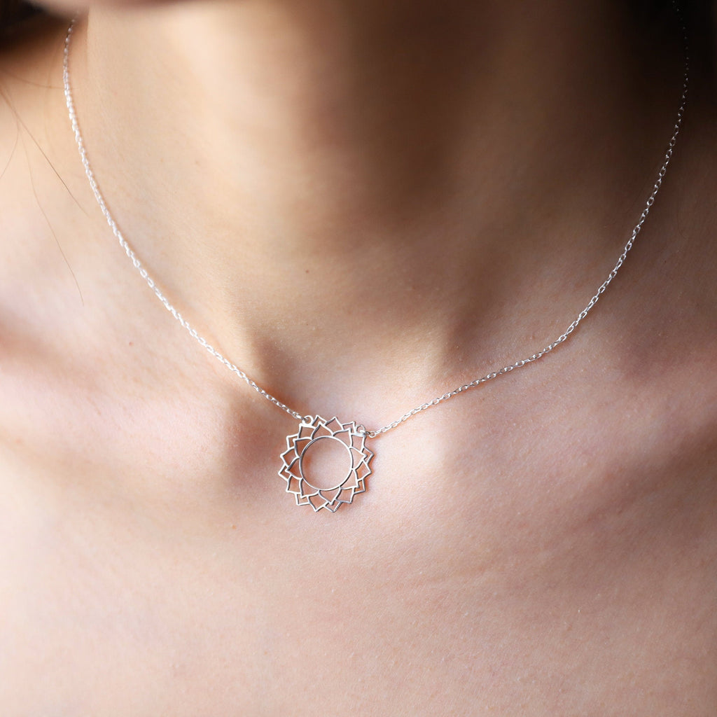 Crown Chakra Necklace | Handmade Sahasrara Yoga Jewelry | Spiritual Geometric Symbol
