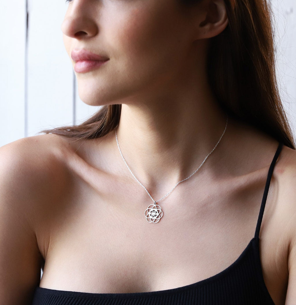 Seed of Life Pendant Necklace in 925 Sterling Silver