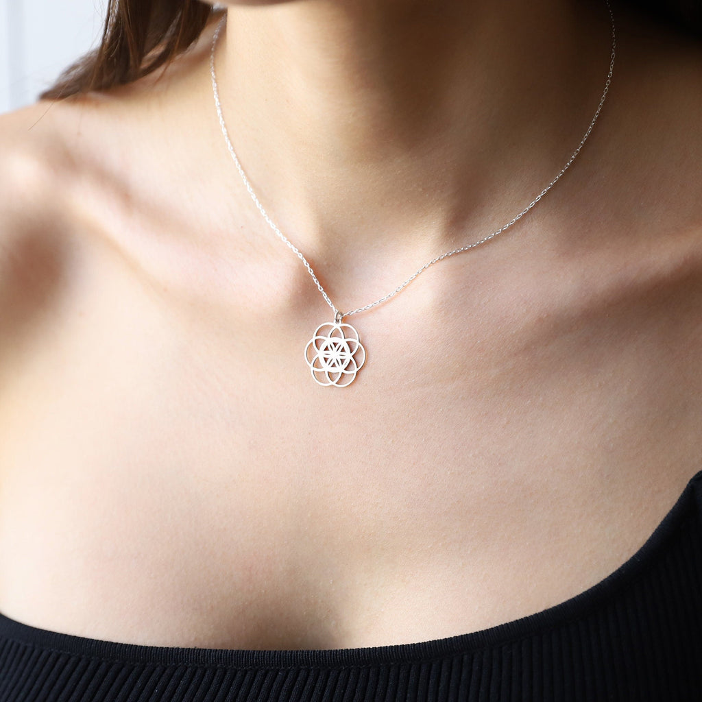 Seed of Life Pendant Necklace in 925 Sterling Silver