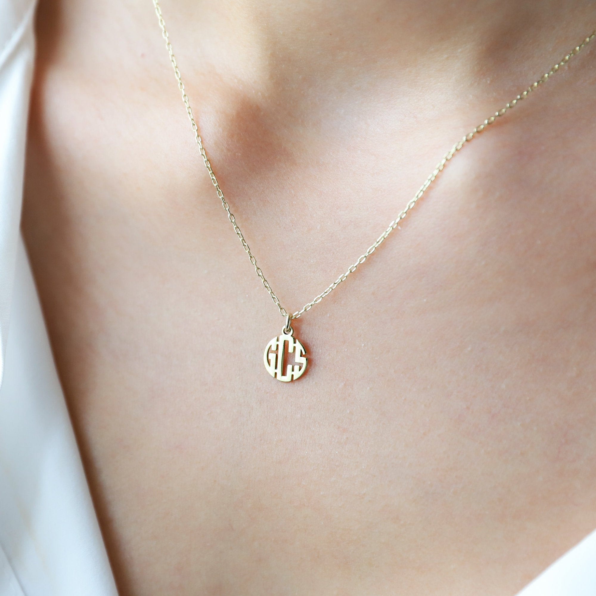 14K Gold Monogram Necklace