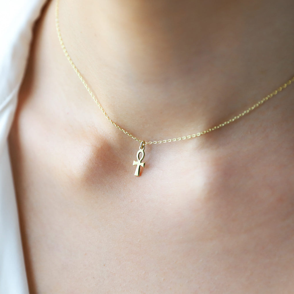 Elysian Jewelry Ankh Necklace - Sterling Silver Ancient Symbol Pendant