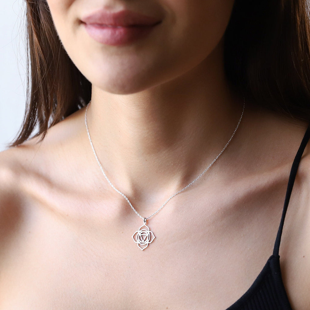 Chakra Bliss Root Chakra Necklace - Handmade Muladhara Symbol Jewelry for Yoga Lovers