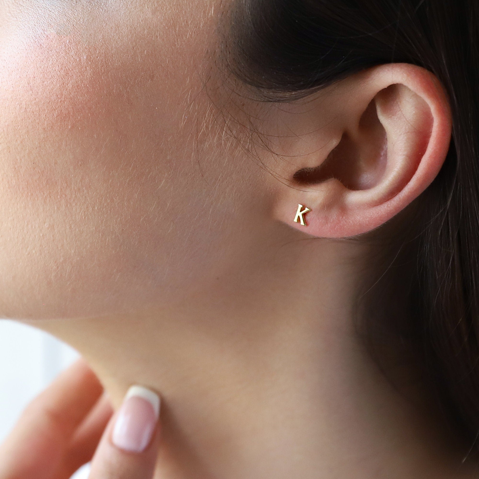 Gold Mini Number Stud Earrings | Personalized Dainty Silver Minimalist Designs
