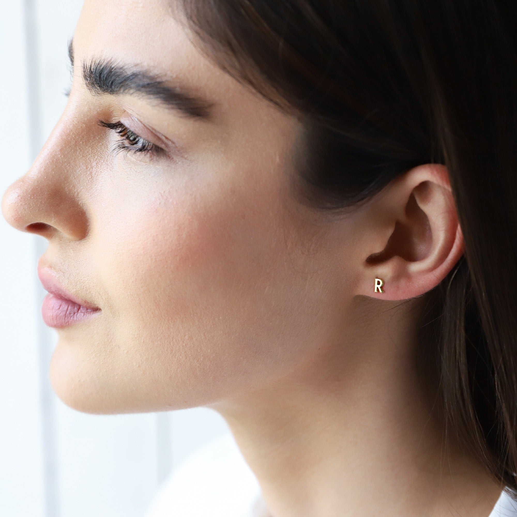 Gold Mini Number Stud Earrings | Personalized Dainty Silver Minimalist Designs