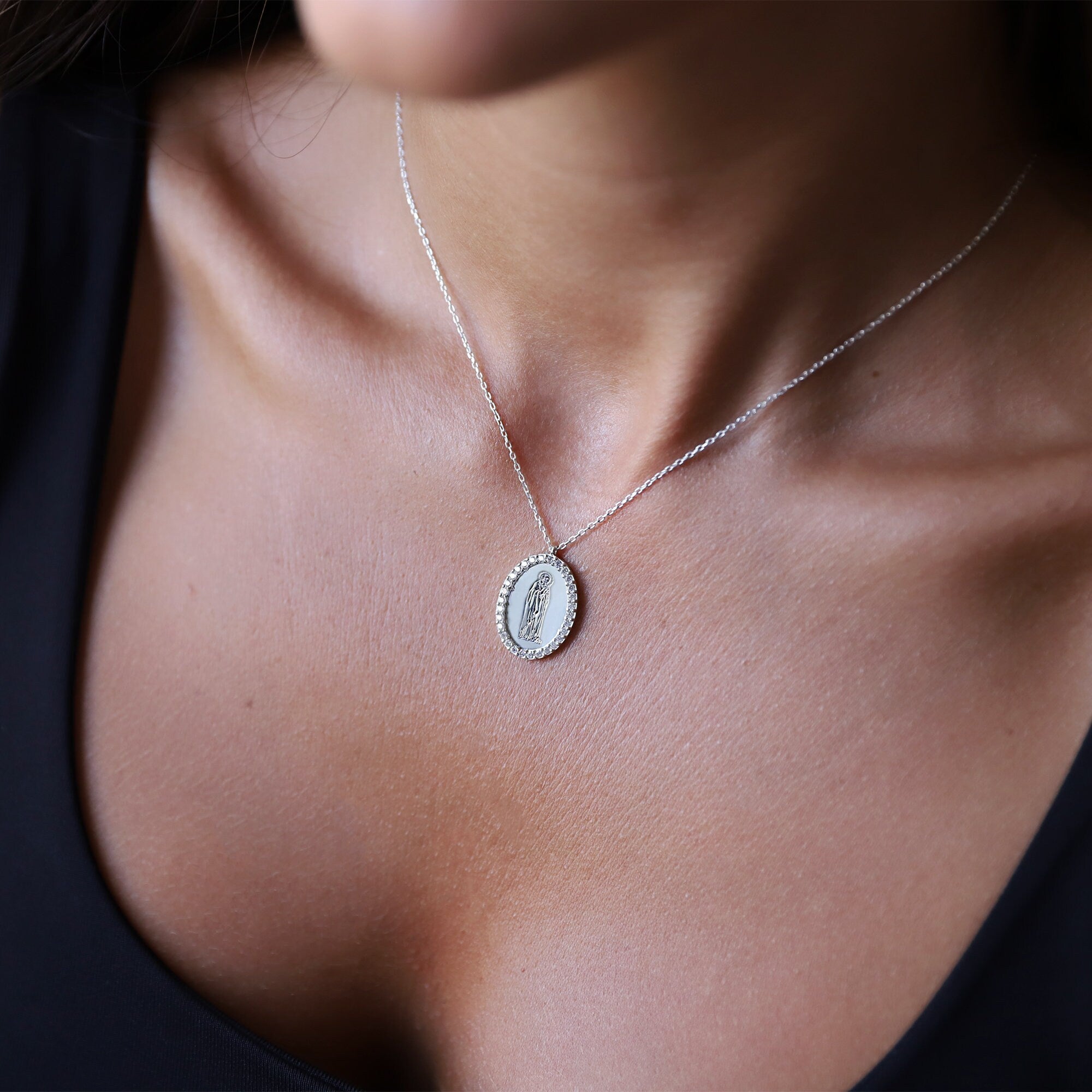 Divine Grace Virgin Mary Necklace • Inspirational Symbol of Faith