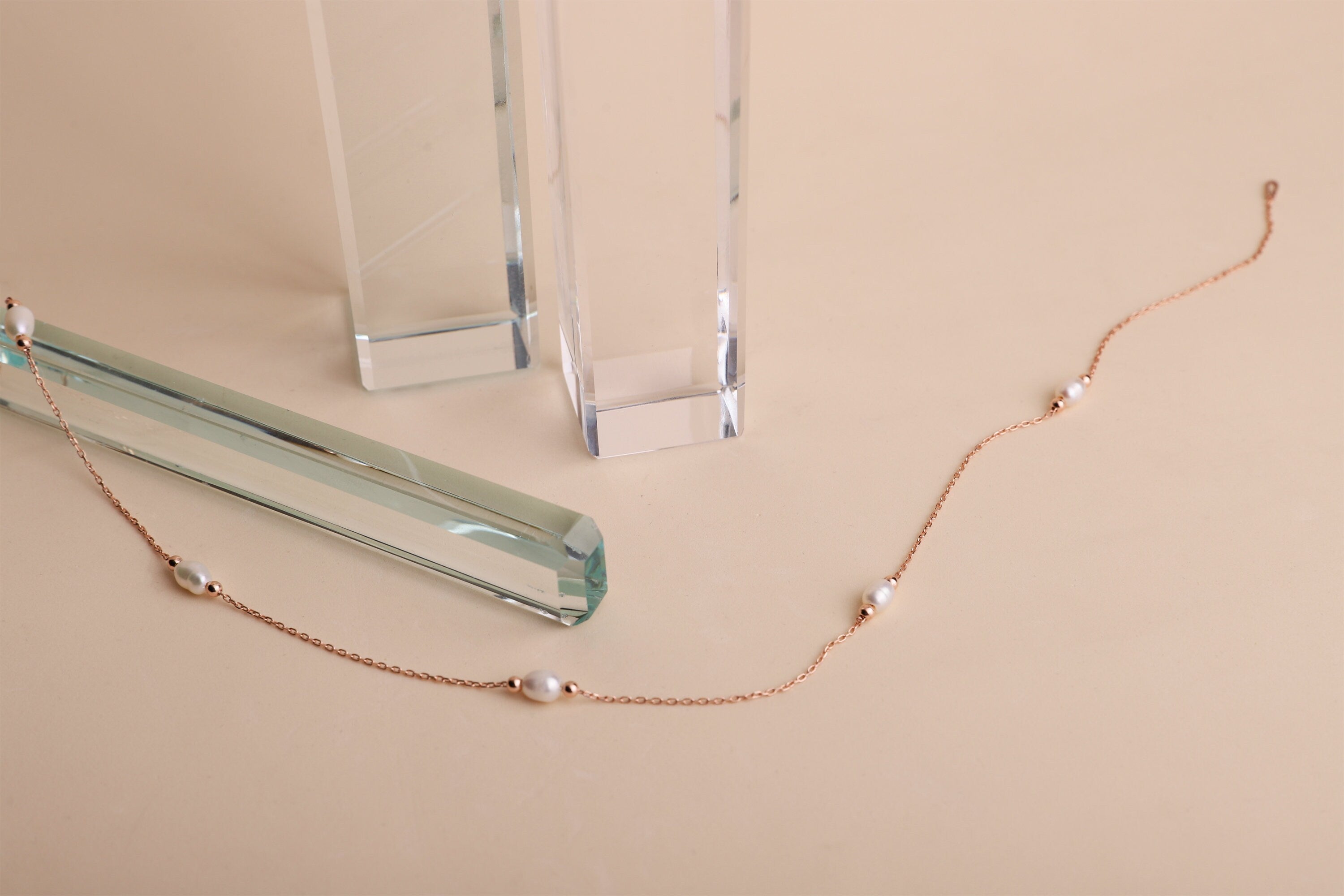Gold Pearl Choker Necklace | Handmade Vintage Style with Freshwater Pearls