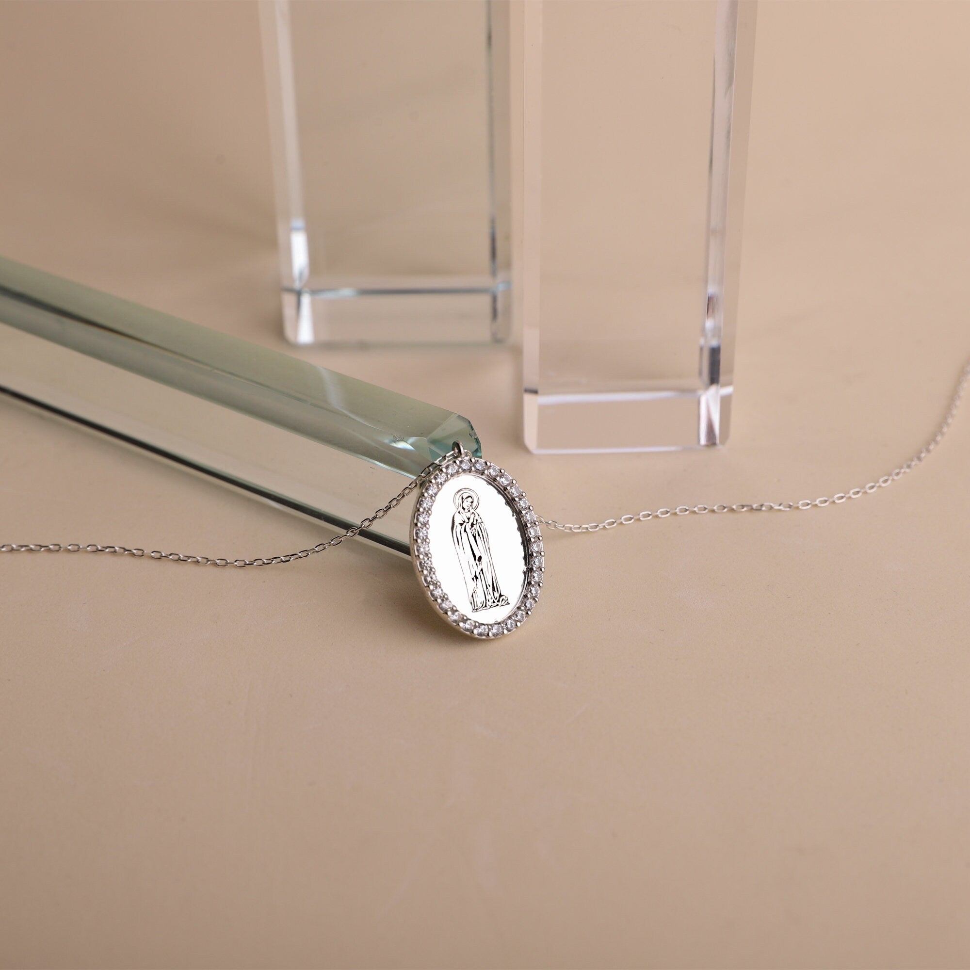 Divine Grace Virgin Mary Necklace • Inspirational Symbol of Faith