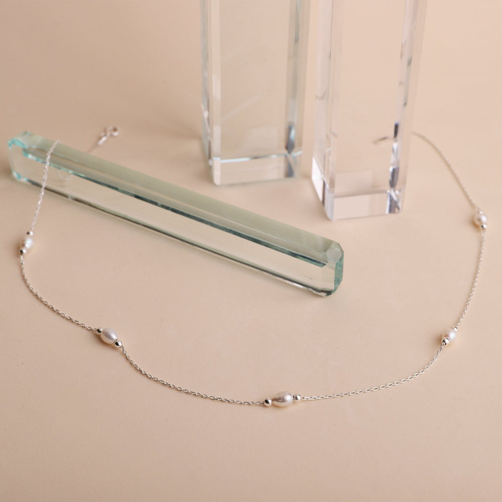 Gold Pearl Choker Necklace | Handmade Vintage Style with Freshwater Pearls
