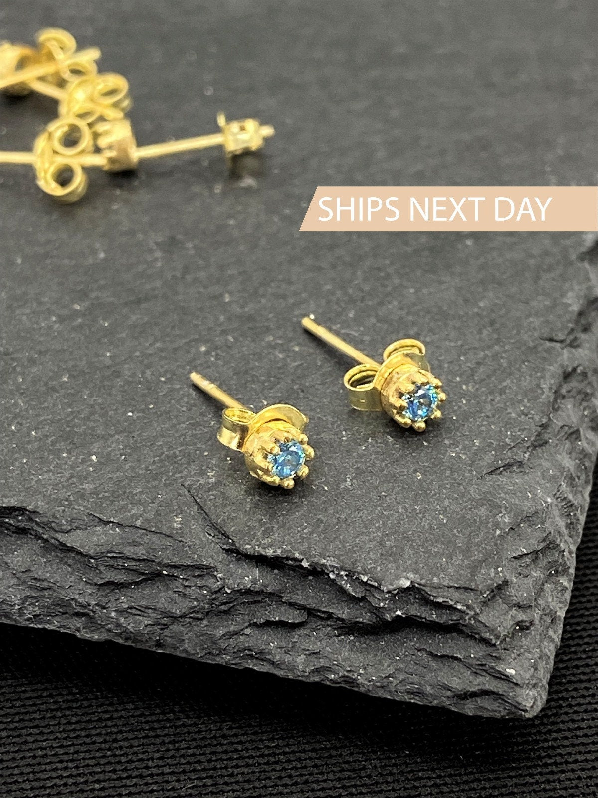 Birthstone Stud Earrings by SilverGoldandRose