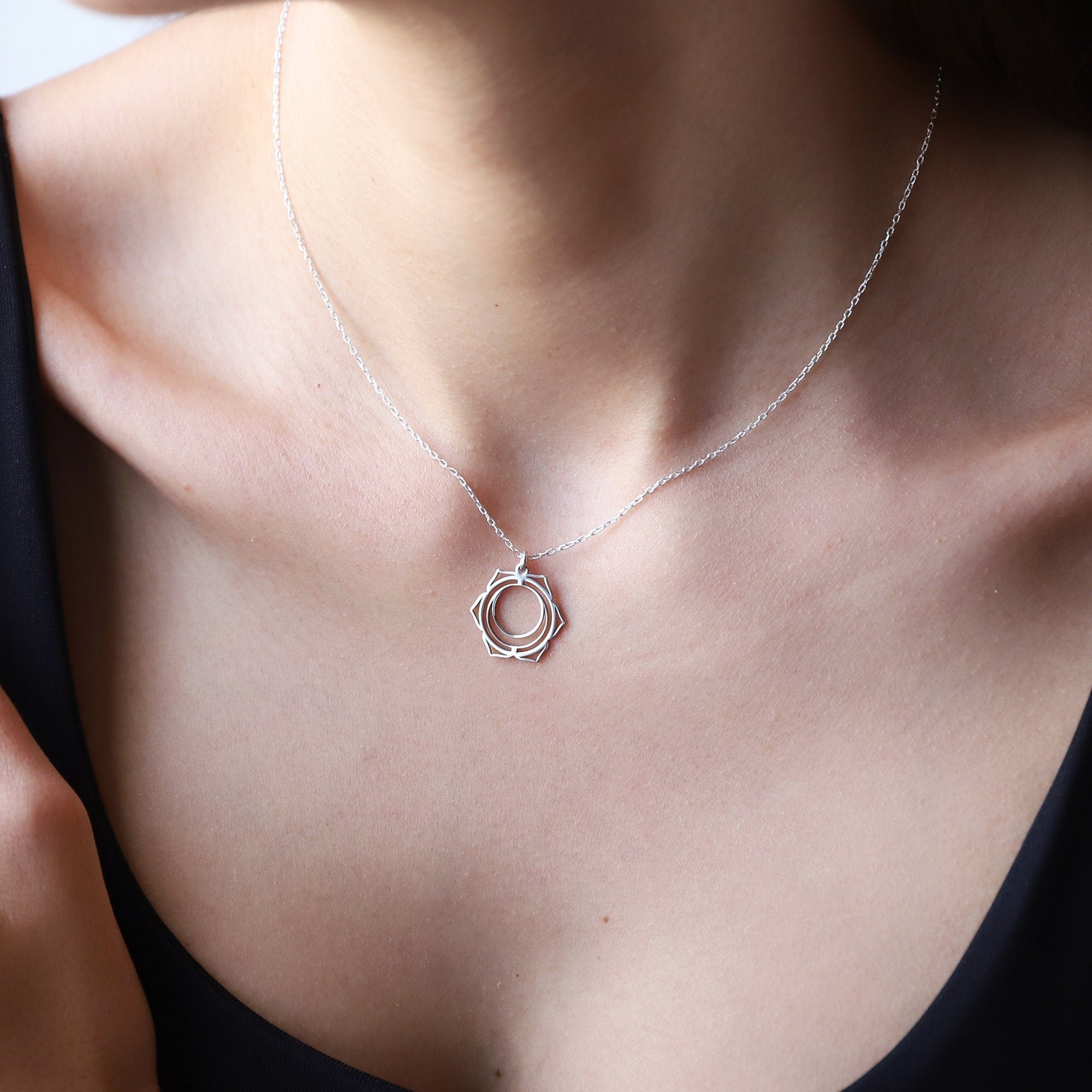 Sacral Chakra Necklace - Handmade Svadhisthana Yoga Symbol Jewelry for Spiritual Energy & Balance