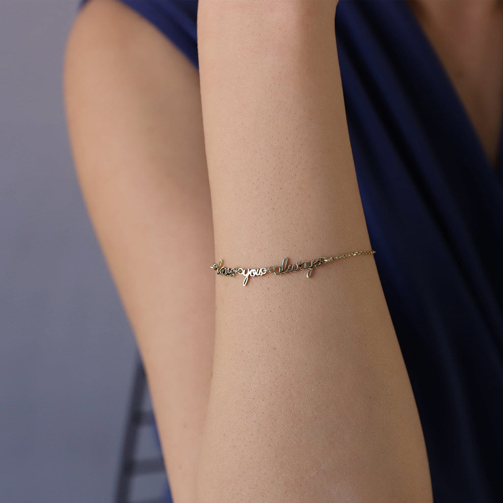 Custom Signature Bracelet | Dainty Gold & Silver Jewelry with Handwritten Touch | Unique Gift for Her