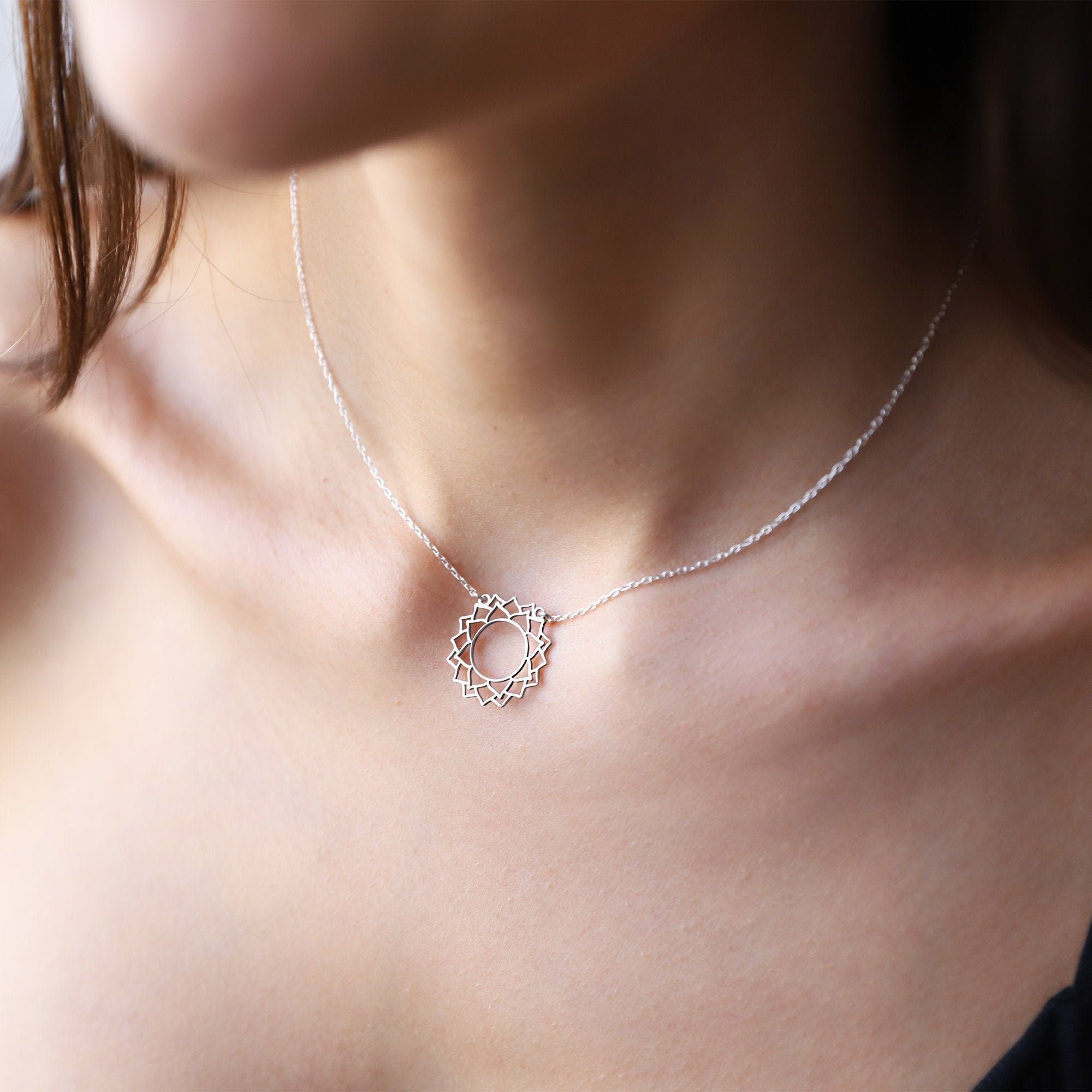 Crown Chakra Necklace | Handmade Sahasrara Yoga Jewelry | Spiritual Geometric Symbol