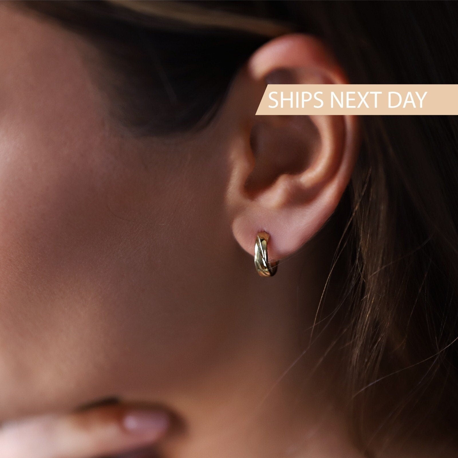 Twisted Silver Hoop Earrings - Dainty Handmade Jewelry